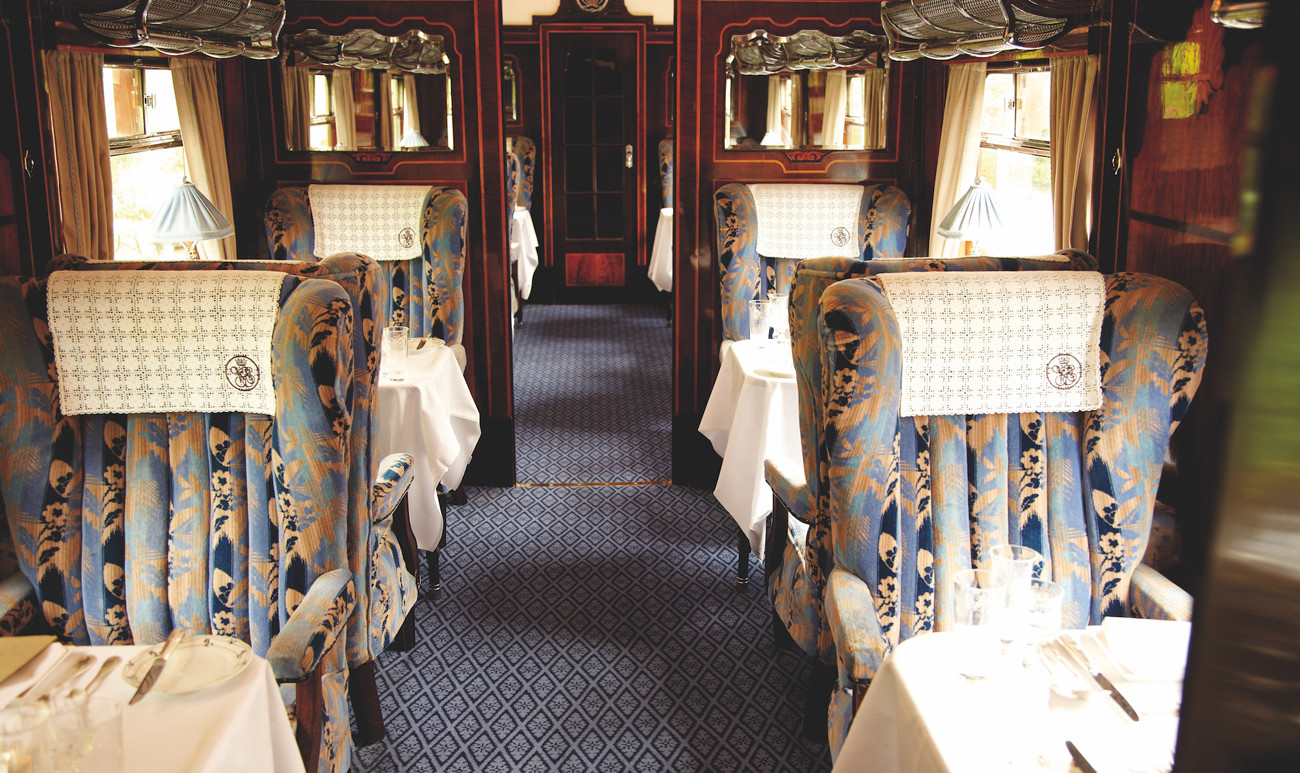 Dinner on the Belmond British Pullman luxury train